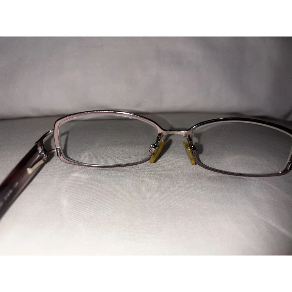 Donna Karen Silver Metal Rectangular Glasses Italy DK 3529 1035 51 16 130 Purple